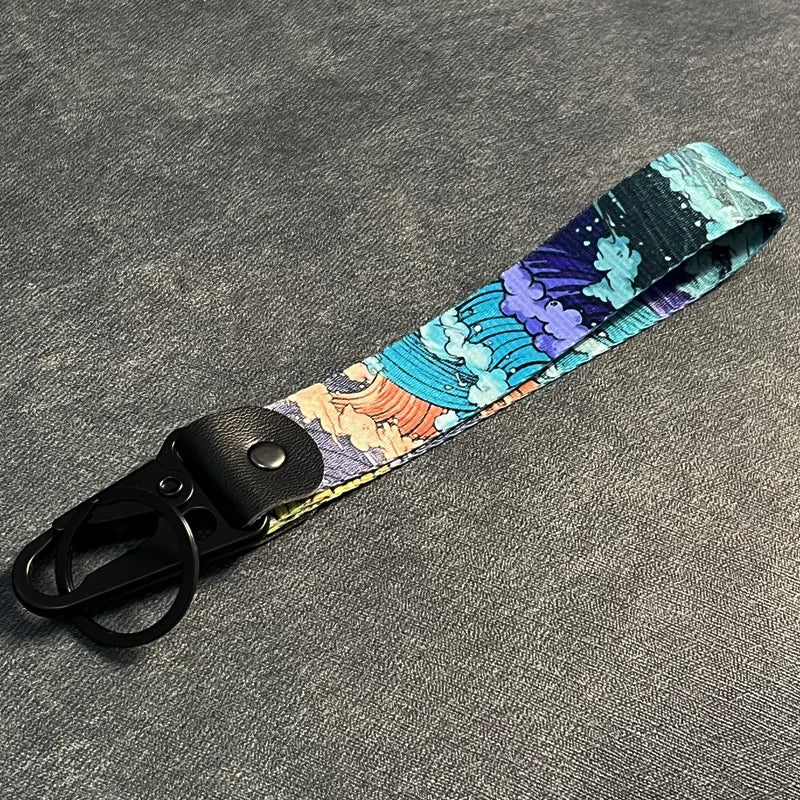 Nylon Key Strap Embroidery Lanyard | JDM Racing Car Keychain
