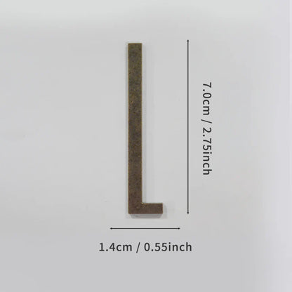Bronze Self Adhesive House Number Metal English Alphabet Letters for Apartment Room Door Plate Table Mailbox Number Stickers 7cm