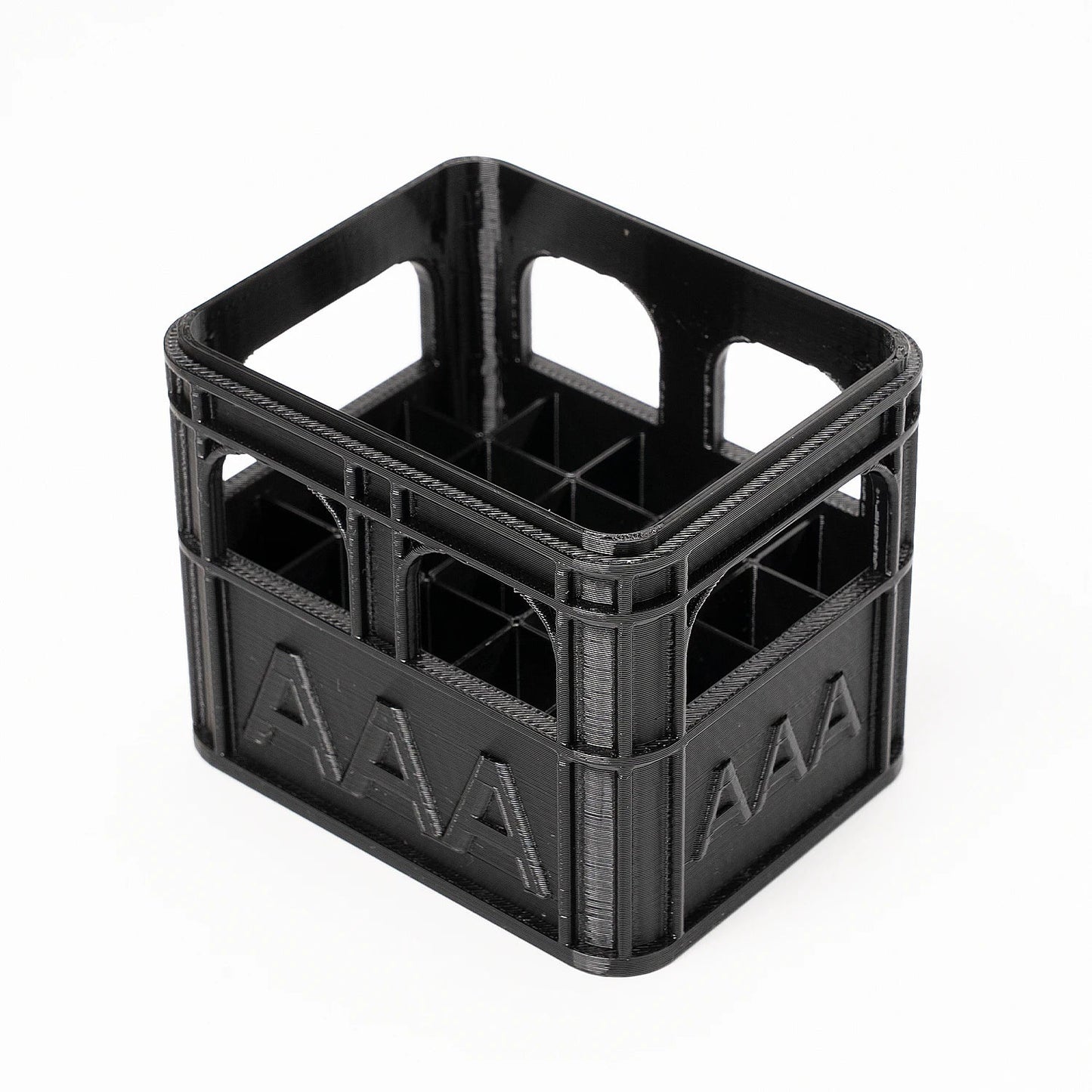 3D Printed Beer Crate Style Stackable Battery Storage Box | AA AAA 18650 21700 9V Organizer