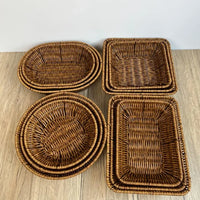 Imitation Rattan Fruit Basket Sundry Storage Basket Hand-Woven Storage Box Home Storage Supplies Tabletop Display Rattan Basket