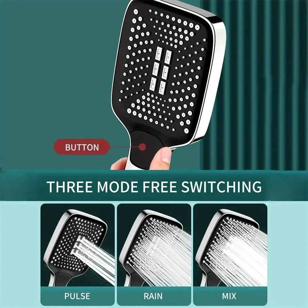 Adjustable Rainfall Shower Head 3 Mode High Pressure Water Saving Bathroom Mixer
