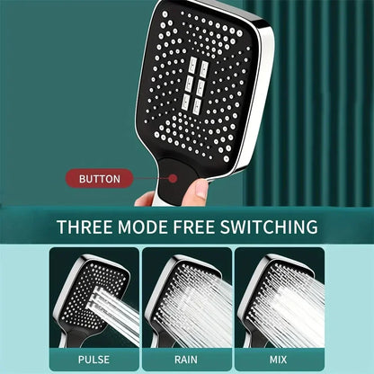 Adjustable Rainfall Shower Head 3 Mode High Pressure Water Saving Bathroom Mixer