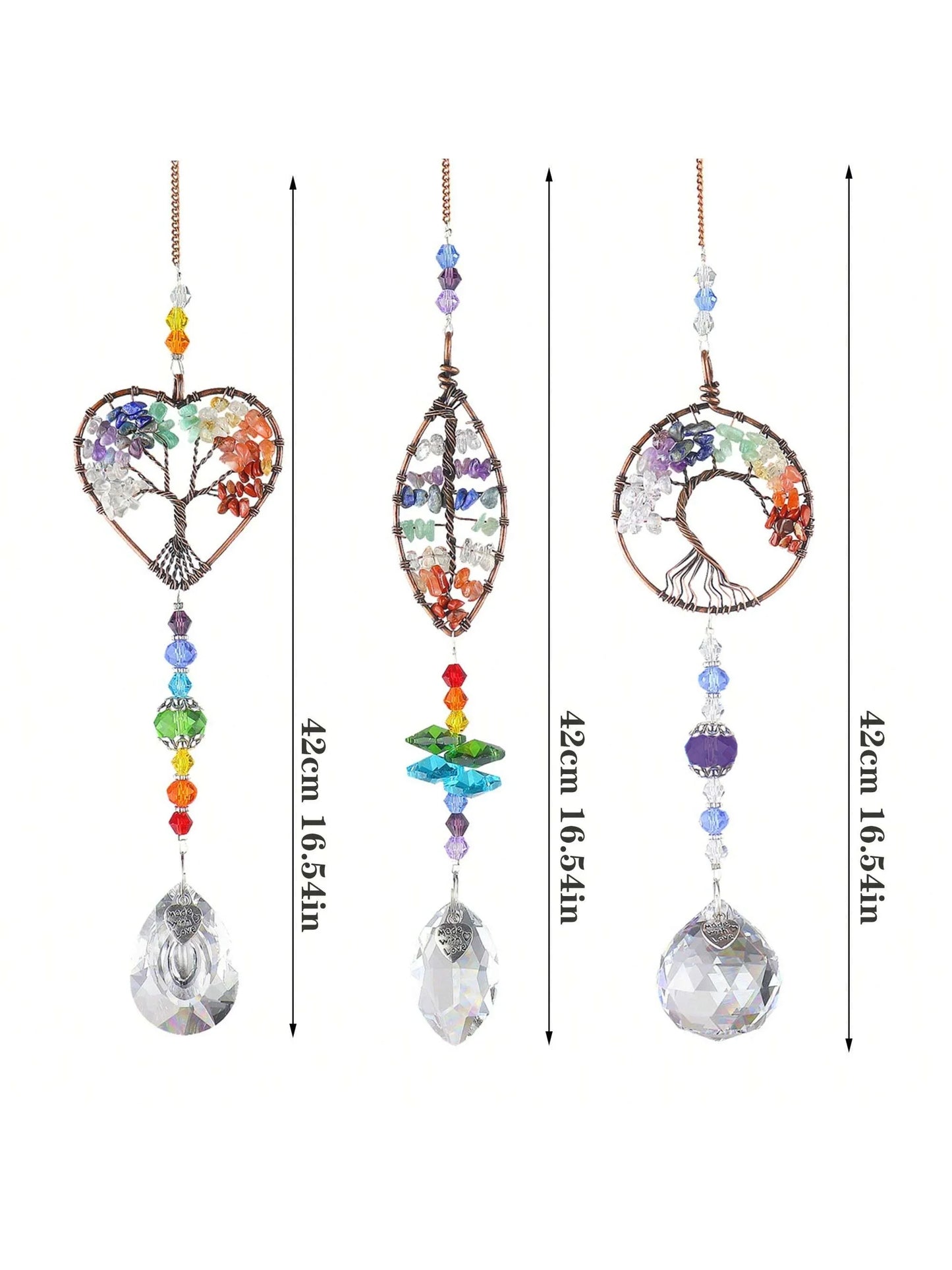 Attrape-soleil en cristal Arbre de Vie pour fenêtres, décorations à suspendre avec prismes pour la maison, l'intérieur, l'extérieur, la voiture, créant des arcs-en-ciel