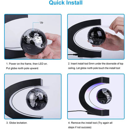Magnetic Levitation Globe LED Floating World Map Lamp Antigravity Home Decor Gift