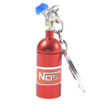 NOS Bottle Keychain Keyring | Metal Pill Box Stash Container for Car Keys