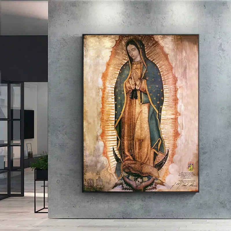 Tableau mural abstrait classique Mexique Notre-Dame de Guadalupe Impression HD sur toile Affiche Décoration Peinture Maison Salon Chambre