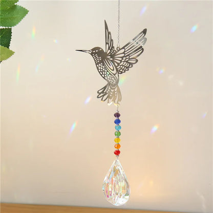 Attrape-soleil papillon en tôle d'animal avec pendentif boule de cristal prisme bricolage décoration suspendue décoration de fenêtre attrape-soleil de jardin