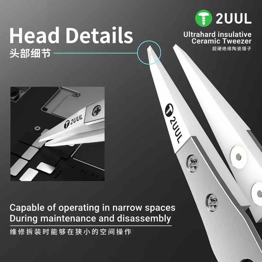 2UUL TW31 Ultrahard Ceramic Tweezer | Anti-Static for Mobile Chip Repair