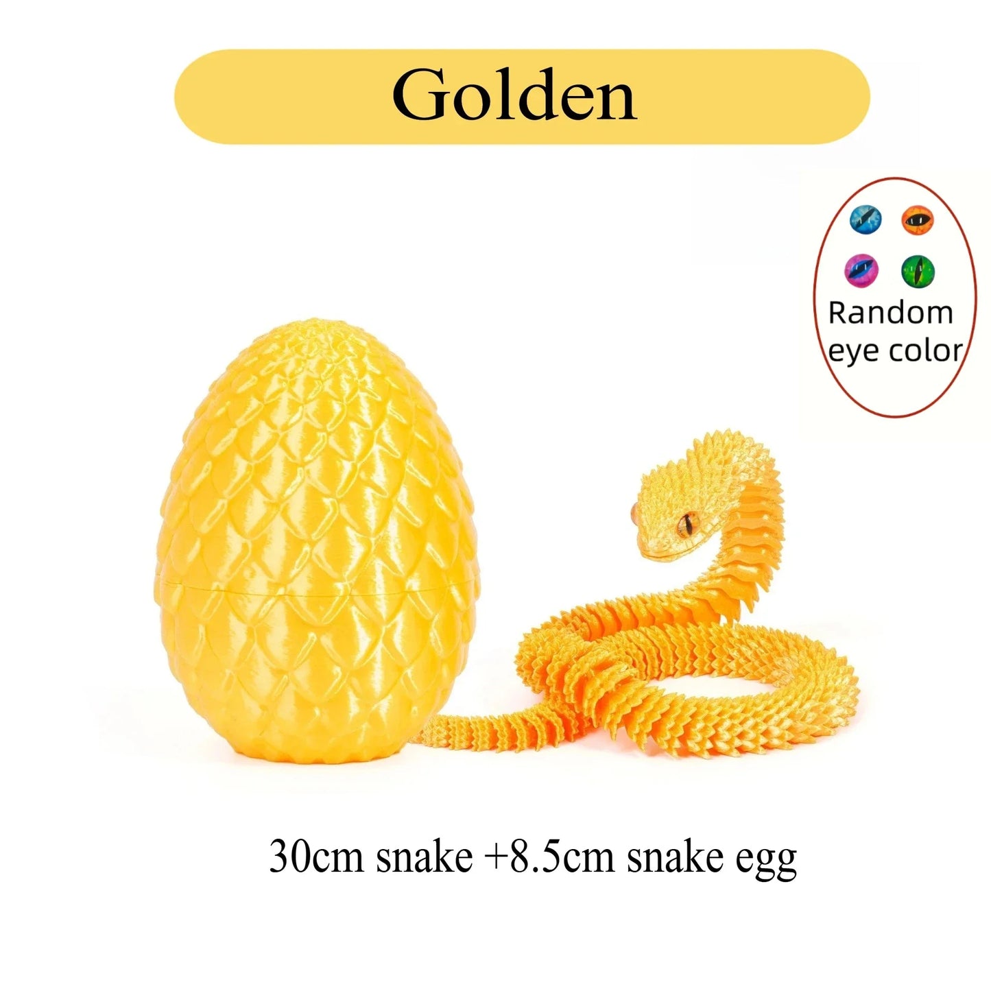 3D Printed Snake with Egg | Articulated Desktop Animal Decoration