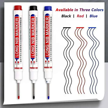 Deep Hole Long Nib Markers for Metal Wood Tile | 8-Pack Waterproof Marking Pens