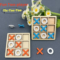 Juego de puzle de tic-tac-toe de madera para dos jugadores, juego de mesa interactivo de lógica y estrategia, regalo de cumpleaños para fiestas familiares para niños y niñas