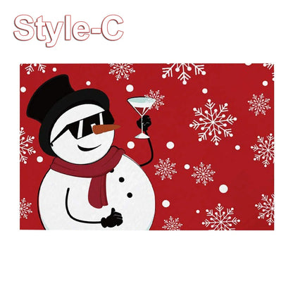 Christmas Door Mat Outdoor Welcome Mat For Front Door, Entryway Christmas Carpet, 60X40CM Inch Door Mats, Anti-Slip Rug For Home