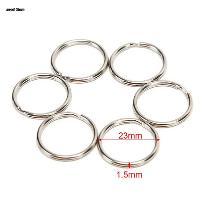 100 Polished Silver Split Key Rings | Stainless Steel Keychain Set for DIY and Organization