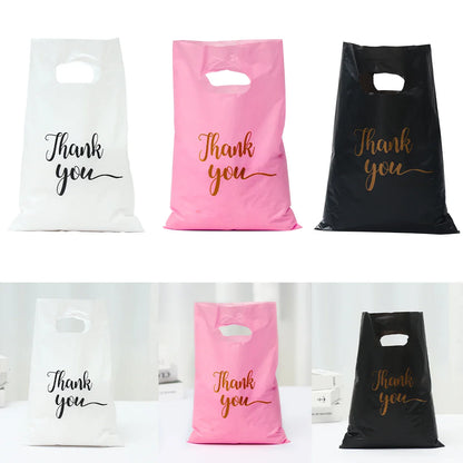 100 sacs de remerciement en plastique, sac cadeau, sac de courses, fourre-tout 20*30cm, sac cadeau pour anniversaire, mariage, fêtes, bonbons, biscuits