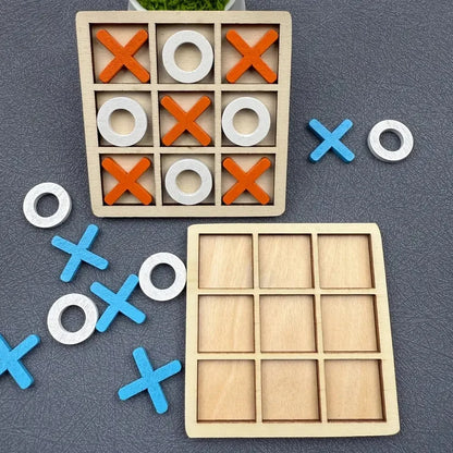 Juego de puzle de tic-tac-toe de madera para dos jugadores, juego de mesa interactivo de lógica y estrategia, regalo de cumpleaños para fiestas familiares para niños y niñas