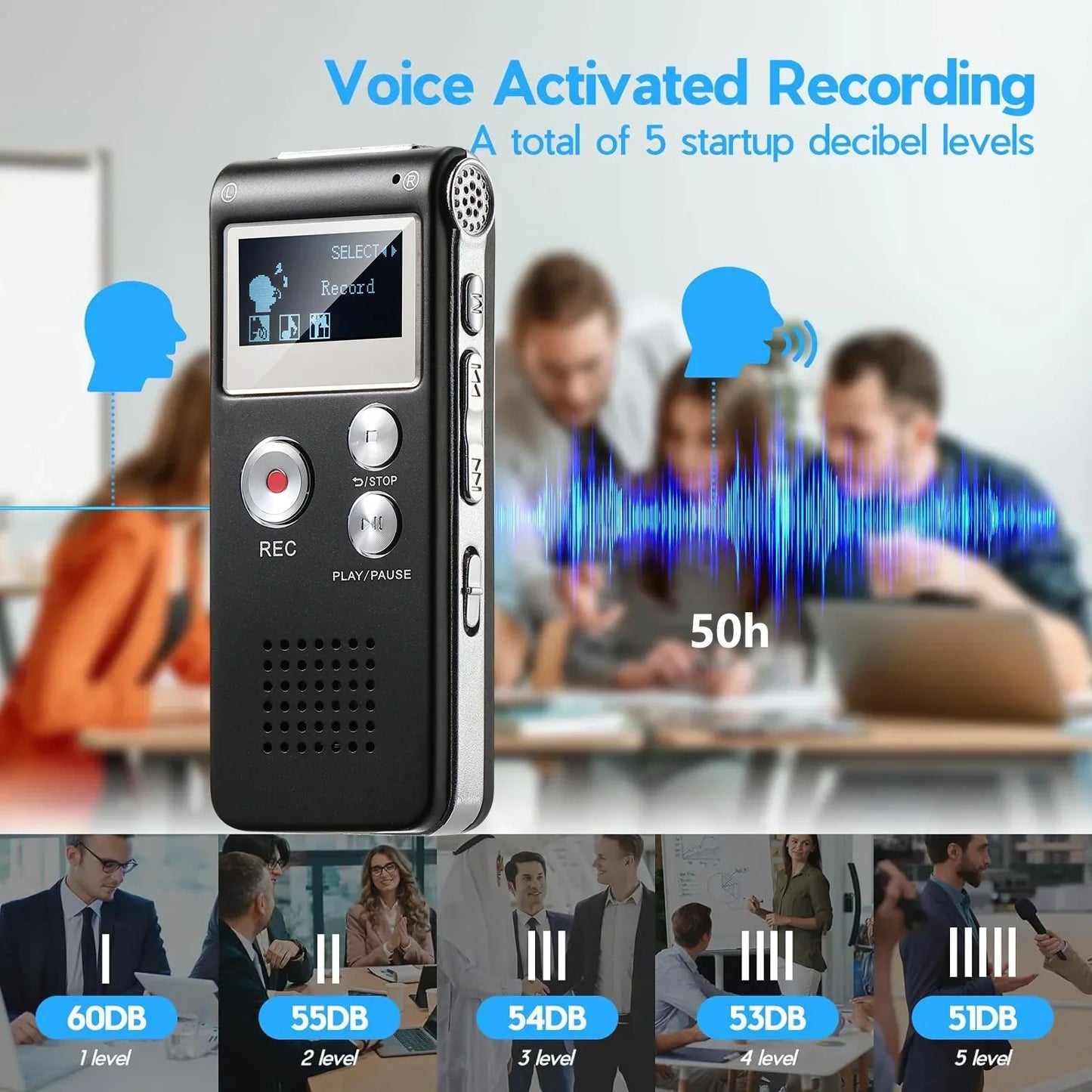 Voice Activated Digital Recorder Portable Lecture Audio Recorder N28