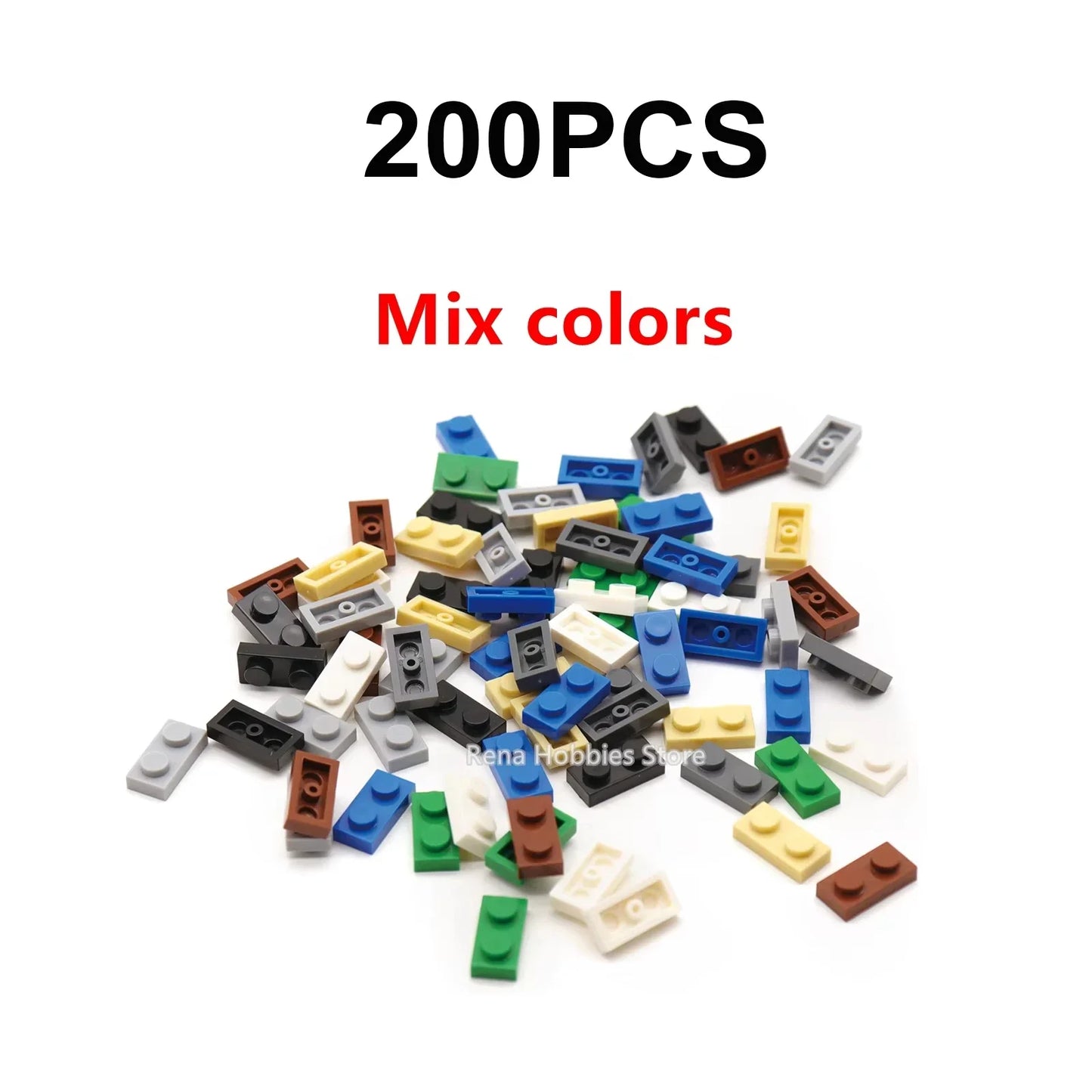 200PCS DIY Building Blocks Thin Figures Bricks 1x2 Dots | Educational Creative Toy Set Compatible with 3023