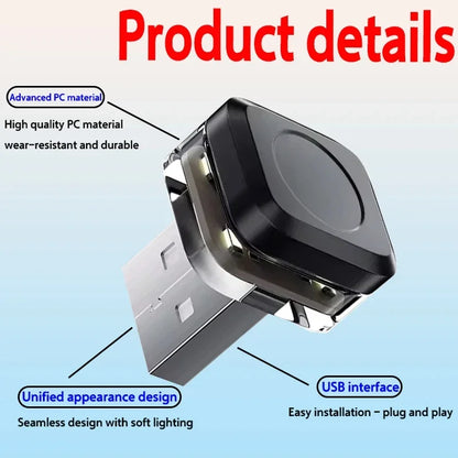 Mini Car USB LED Light | Portable Plug Play Ambient Mood Lamp for Auto Interior