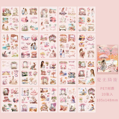 Mr Paper 20Pcs/book Teenage Travelling Decorative Sticker Book | Four Seasons DIY Calendar Diary