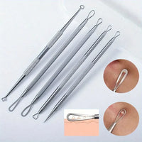 Stainless Steel Blackhead Remover Tool Kit | Professional Facial Cleanser Set with Storage Box