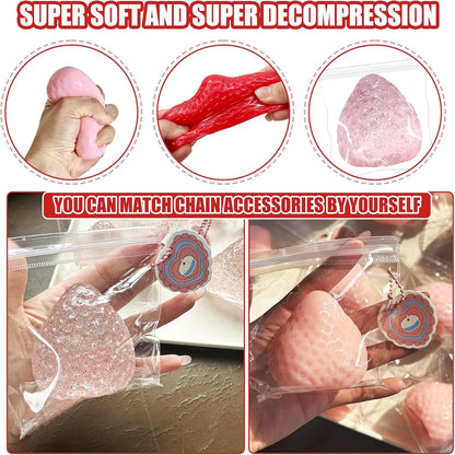 Strawberry Squishy Stress Toy – Soft TPR Squeeze Fidget