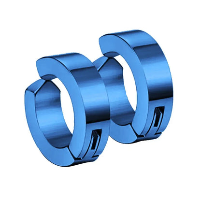 Stainless Steel Clip On Cross Earrings | Non Piercing Gothic Punk Jewelry for Men Women