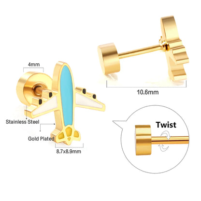 Cute Acrylic Animal Stud Earrings | Surgical Steel Hypoallergenic Earrings for Women and Girls