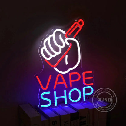 Enseigne Néon VAPE Shop pour Magasin de Cigarettes Électroniques LED Lumineuse Logo d'Entreprise Décoration Murale Cadeau Anniversaire Noël Papa Mari