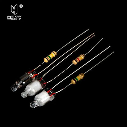 Neon Indicator Light Bulbs with Resistor | 220V Red Blue Green 4x10mm 5x13mm