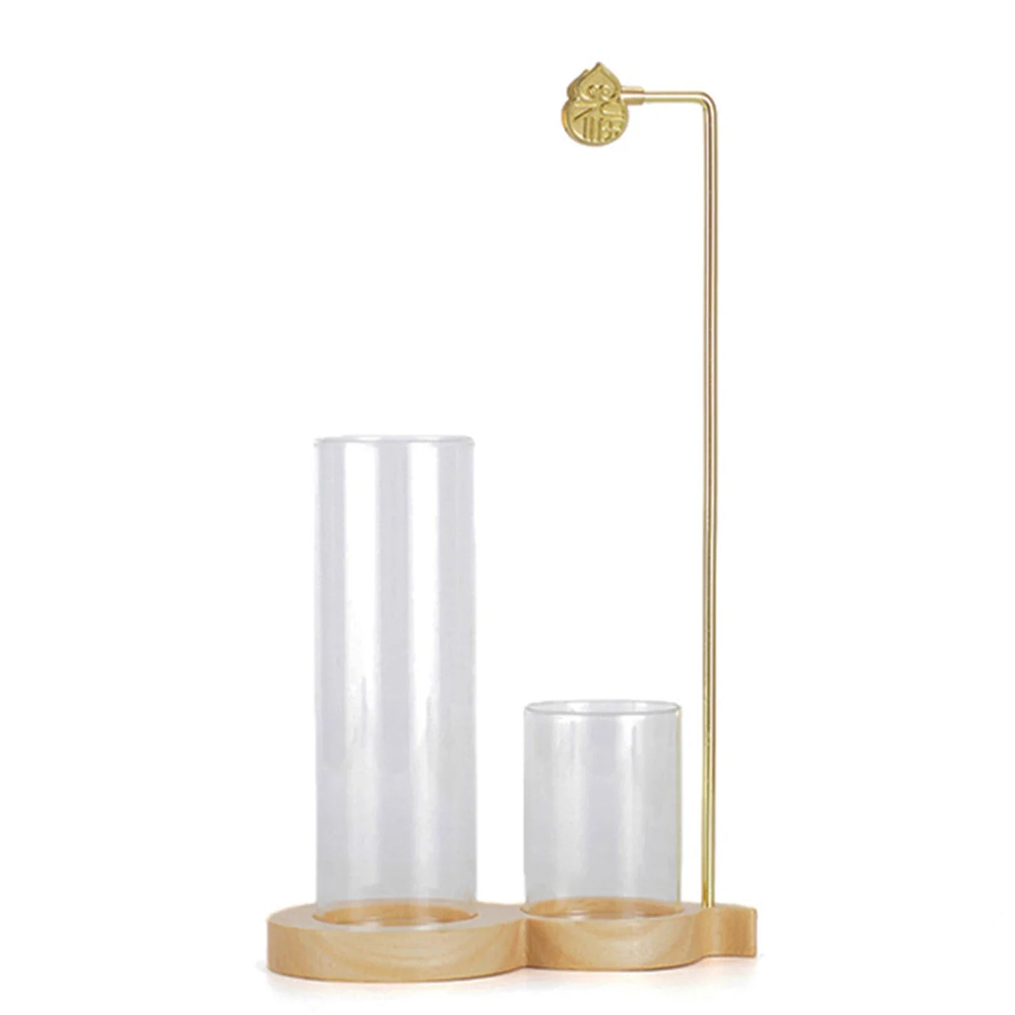 Brûleur d'encens 2 en 1 en forme de calebasse, porte-encens anti-cendres avec récupérateur de cendres en verre et rangement pour encens, pour yoga, méditation, spa