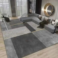 Tapis Moderne Géométrique Abstrait en Cristal pour Salon, Chambre à Coucher, Décoration de Sol, Tapis Antidérapant Lavable