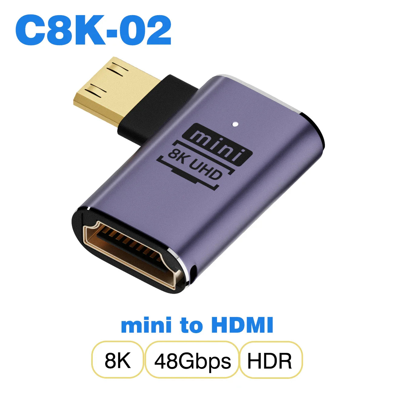 HDMI-Compatible Adapter | Mini and Micro HDMI to HDMI 2.1 Converter 48Gbps 8K60Hz 4K120Hz