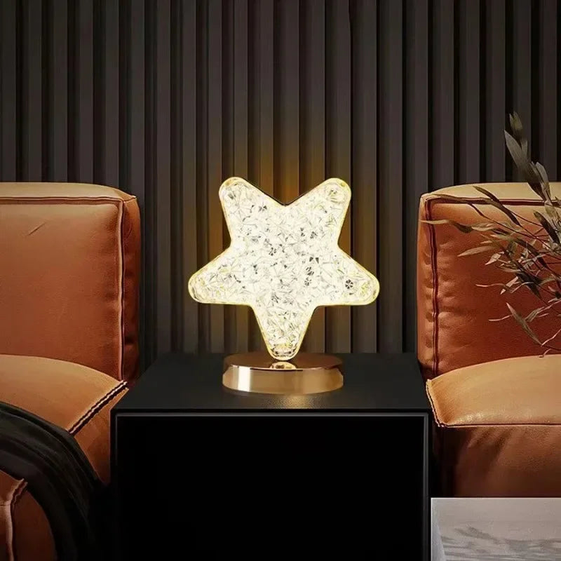 Crystal Touch LED Night Light – USB Dimmable Moon Lamp for Bedroom & Girls Room