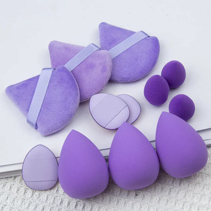12Pcs Multicolor Makeup Sponge Blender Set | Soft Foundation Cosmetic Puff Kit
