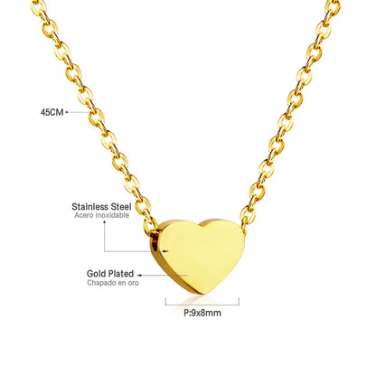ASONSTEEL Romantic Heart Pendant Necklace | Gold Stainless Steel Choker for Women Gift