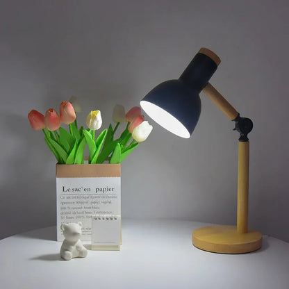Nordic Wood Table Lamp Eye Care E27 Desk Light Adjustable Bedside Reading Lamp