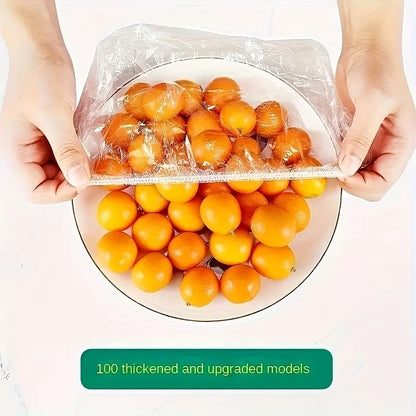 100pcs Reusable Elastic Food Covers | Transparent Stretchable Bowl Plate Seals