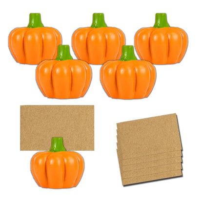 Marque-places Citrouille Dorée Décor Automne (Lot de 6), Décoration de Table pour Thanksgiving, Mariages Thème Automne