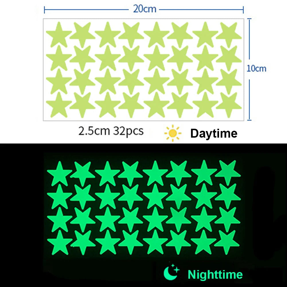 Glow In The Dark 3D Star Wall Stickers | Creative Luminous Room Decor