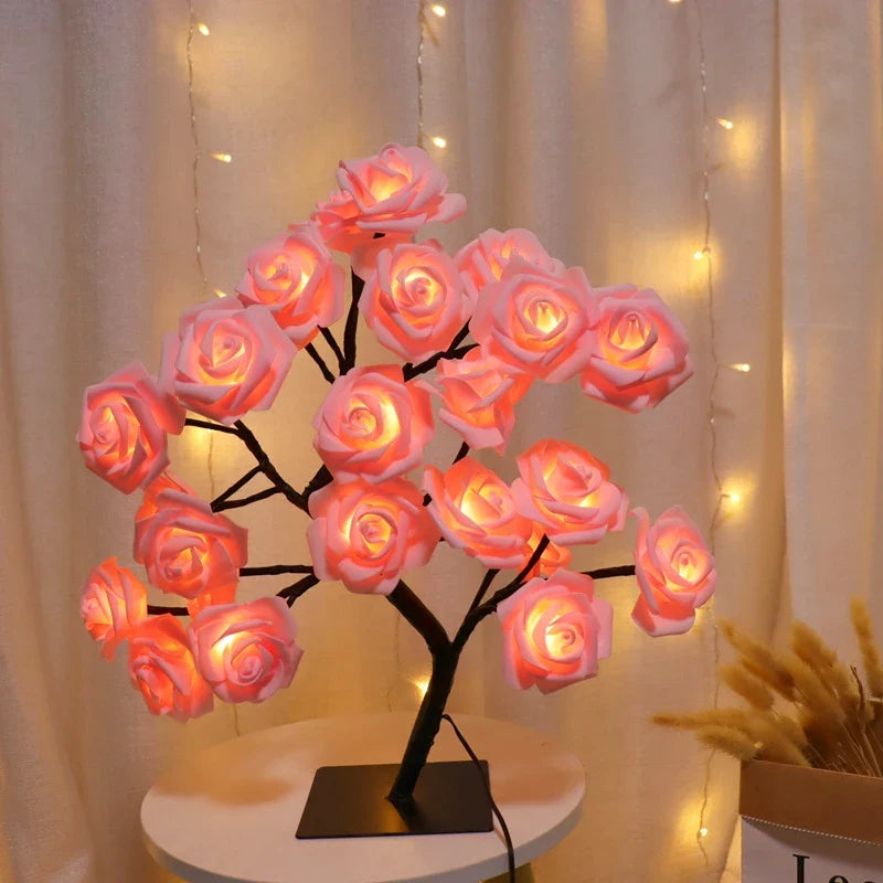 108LED Rose String Table Lamp | USB Powered Romantic Night Light for Party Decor