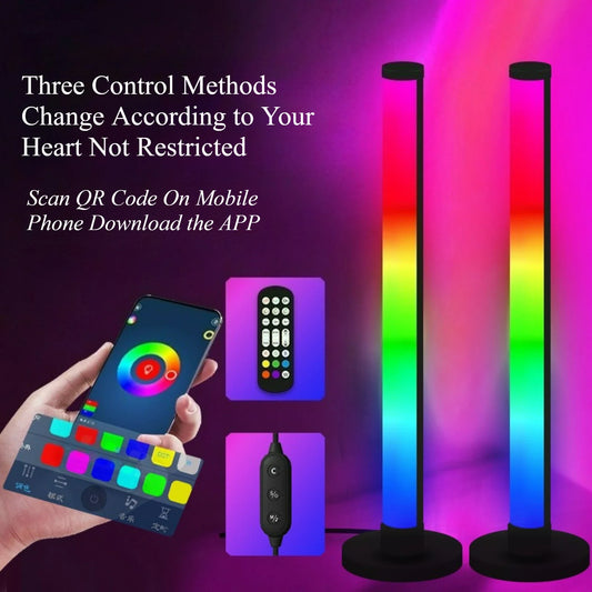 Lampe de table LED d'ambiance avec télécommande et contrôle par application, synchronisation musicale, éclairage d'ambiance pour jeux vidéo
