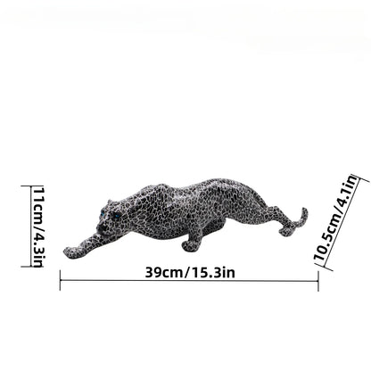 Décoration Intérieure Statue Guépard Sculpture Léopard en Résine Panthère Assise Figurine Ornement de Bureau Décoration Maison et Bureau