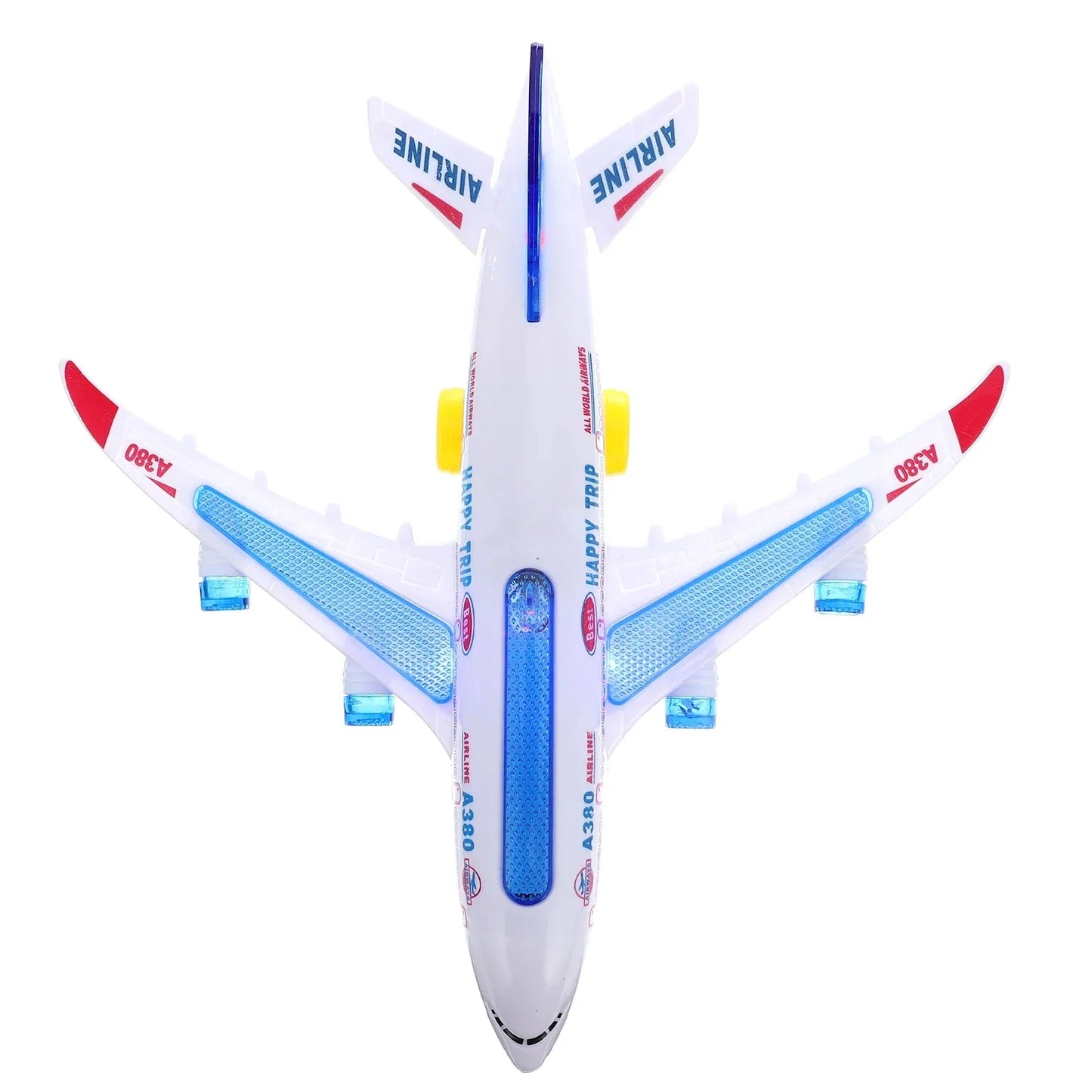 Electronic Airplane Toy with Music & Lights – Automatic Rotating Educational Plane