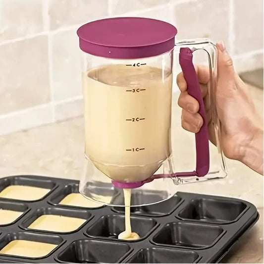 1 distributeur de pâte à crêpes et cupcakes, pliable pour cupcakes, gaufres, mélanges à muffins ou toute autre pâtisserie