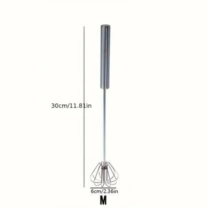 Stainless Steel Egg Beater – Durable Semi-Automatic Mixer for Effortless Egg Cream Whipping – Kitchen Baking Stirring Tool