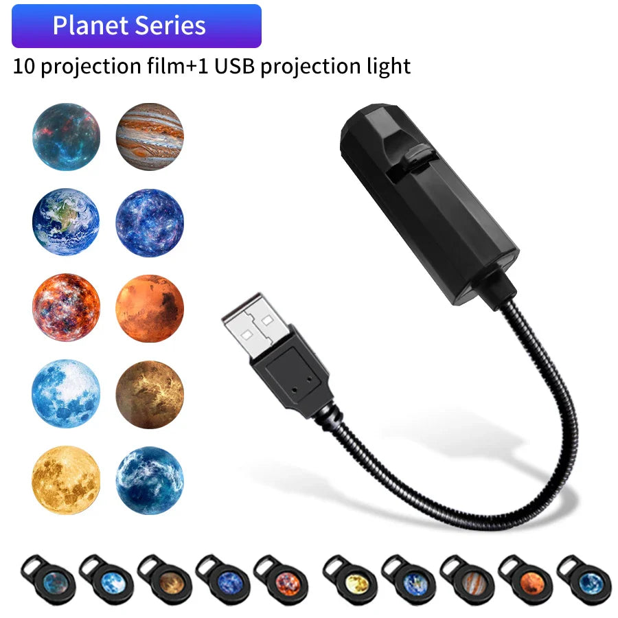 USB Plug Projection Lamp Theme Replacement Lamp Strip | Planet Halloween Christmas Indoor Ceiling Decoration