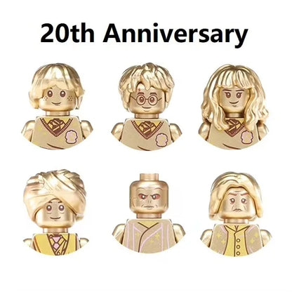 Mr Gold Building Blocks Mini Figure | Compatible Electroplate Plating Gold Chrome Action Figure Toy