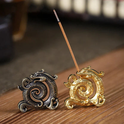 Dragon Turtle Incense Holder | Brass Alloy Incense Burner with Snail Sculpture