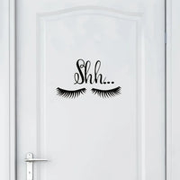 Shh Eyelash Vinyl Decal | Removable Baby Sleeping Wall Sticker