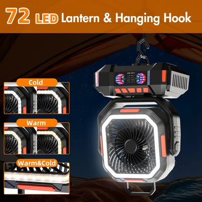 Outdoor Companion | Rechargeable Camping Fan with LED Light & Power Bank | Portable Battery Fan for Ultimate Outdoor Comfort